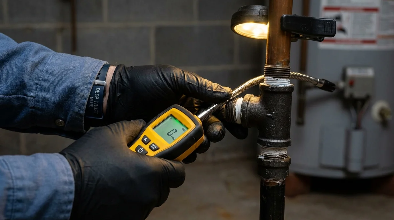 Gas leak detection with electronic sniffer by Johns Plumbing LLC in Copiague